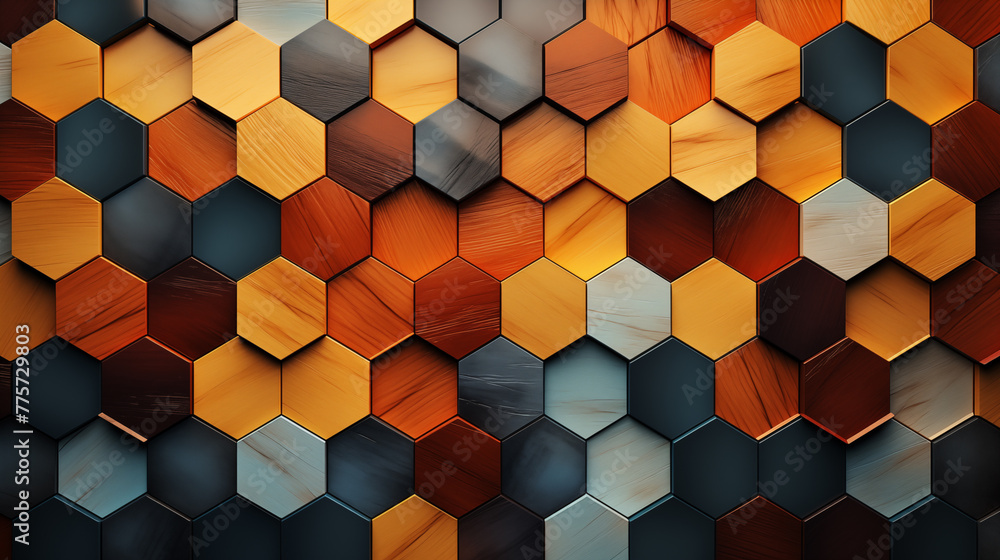 Poster abstract futuristic background with hexagons.
