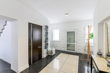standard room interior apartment. room doors, renovation corridor lobby entrance hall