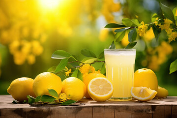 Lemon, lemonade and juice. Fruit and citrus, drink, food, beverage, juicy and drinking
