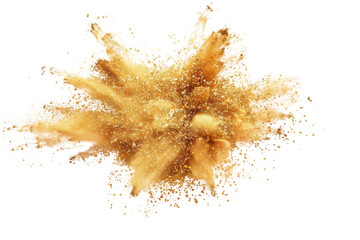 Explosion of Golden gust with shiny glitter isolated on background, glowing shiny light that splash and flowing, festive element for celebration. - obrazy, fototapety, plakaty