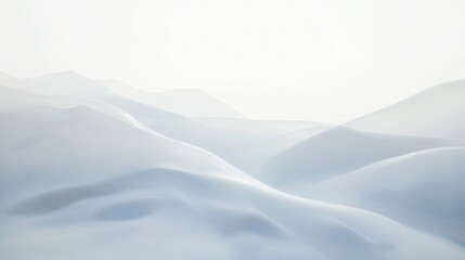 Tranquil Terrain: A peaceful landscape unfolds in subtle layers of minimalist design. - obrazy, fototapety, plakaty