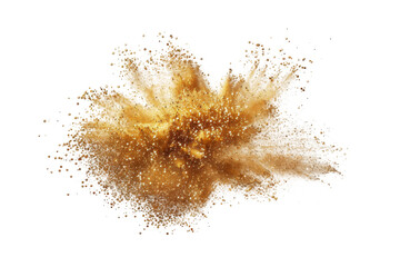 Explosion of Golden gust with shiny glitter isolated on background, glowing shiny light that splash and flowing, festive element for celebration.