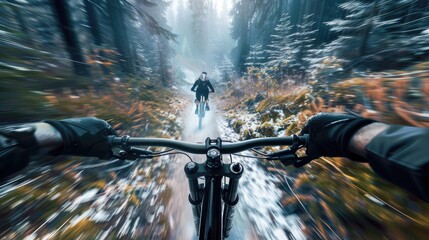 mountain biking through immersive photos, where the rush of wind in your hair accompanies your descent down challenging trails, showcasing your skill and agility.