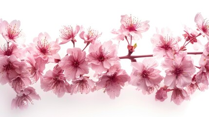 cherry blossom ribbons in meticulously crafted photographs, featuring the signature style, beautifully isolated against a white background.