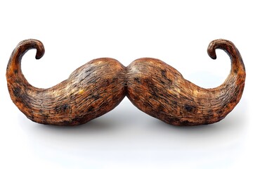 Pair of Fake Mustaches on White Background