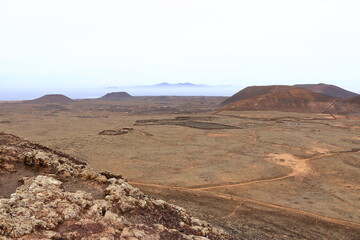 view to the northside with Lanzorate in the background from Volcan Calderon Hondo, Fuerteventura,...