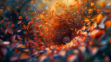 Witness the delicate dance of autumn leaves, where a kaleidoscope of colors