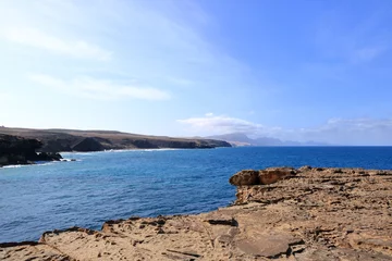 Photo sur Plexiglas les îles Canaries the coast landscape and beach La Pared, Fuerteventura, Canary Islands, Spain