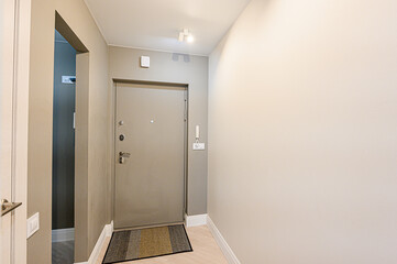 standard room interior apartment. room doors, renovation corridor lobby entrance hall