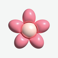 Flower 3d pink cute illustration