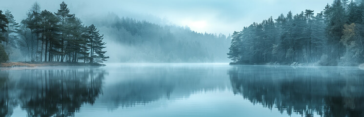 Background Nature Lake Mist