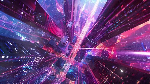 abstract neon fantasy background. navigate the surreal corridors of a psychedelic. seamless looping overlay 4k virtual video animation background