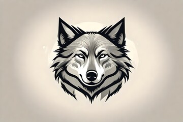 A high-definition snapshot of a minimalistic vector logo featuring a wolf, perfectly embodying power and free spirit with each detail elegantly captured by the camera