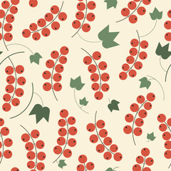 Summer seamless pattern with currant berries. - 775736865