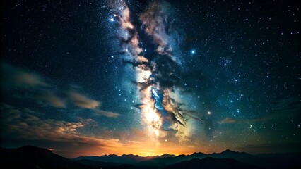 Celestial Beauty: Glittering Stars in the Night Sky Stock Photography