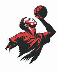 Fototapeta premium man playing hand ball illustration