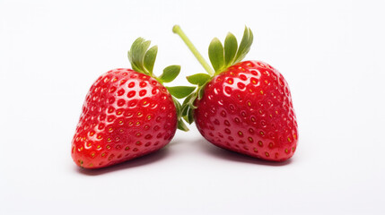 Strawberry isolated. Strawberries isolate. Whole, half, cut strawberry on white. Strawberries isolate. Side view organic strawberries. Full depth of field. With clipping path.
