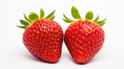 Strawberry isolated. Strawberries isolate. Whole, half, cut strawberry on white. Strawberries isolate. Side view organic strawberries. Full depth of field. With clipping path.