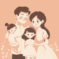 A Cartoon Family Illustration