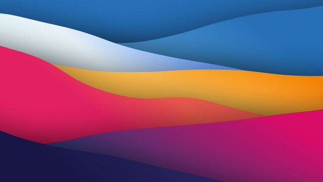Live wallpaper animation from wavy shapes filled colorful wavy shapes, 4K abstract animated background