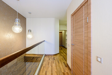 standard room interior apartment. room doors, renovation corridor lobby entrance hall