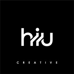 HIU Letter Initial Logo Design Template Vector Illustration