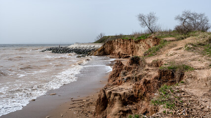 Wild beach in the village of Fontanka, Odessa region, Ukraine
