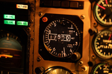 Altimeter in aircraft cockpit