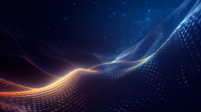 Abstract wavy particles background
