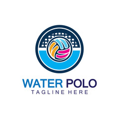 Water polo logo vector icon design. logo sport water polo