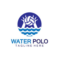 Obraz premium Water polo logo vector icon design. logo sport water polo