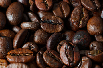 Roasted coffee beans background