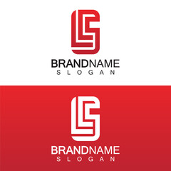 Fototapeta premium LS Letter Logo Design Template Vector in square shape