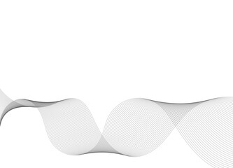 Abstract black Wavy Lines Isolated on White Background.