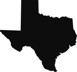 Texas black silhouette isolated map