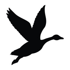 silhouette of a goose on white