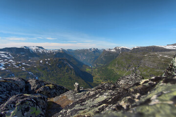 Fototapeta na wymiar Geirangerfjord Ausblick - Dalsnibba - Norwegen