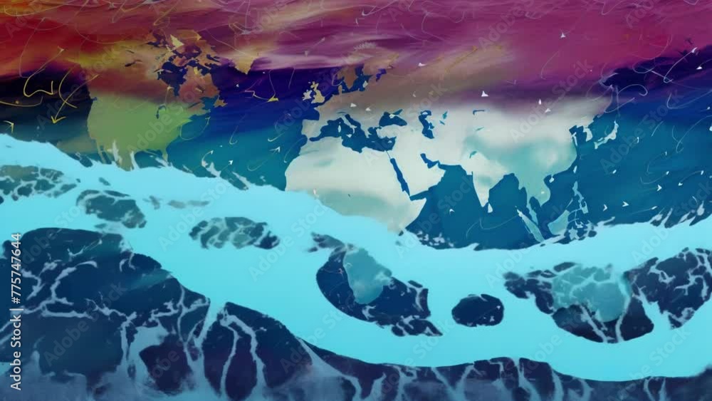 Poster explore an interactive map featuring a rainbow of colors representing different regions of the world