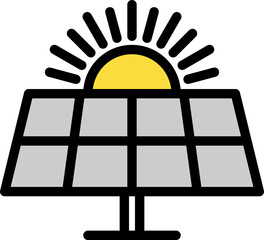 Solar panels technology clip art icon isolated