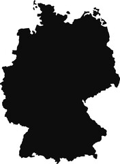 Germany black silhouette isolated map