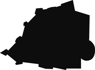 Vatican City black silhouette isolated map