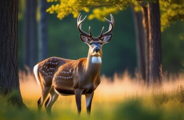 Young deer in natural habitat close up