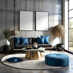 modern living room interior. Generative AI