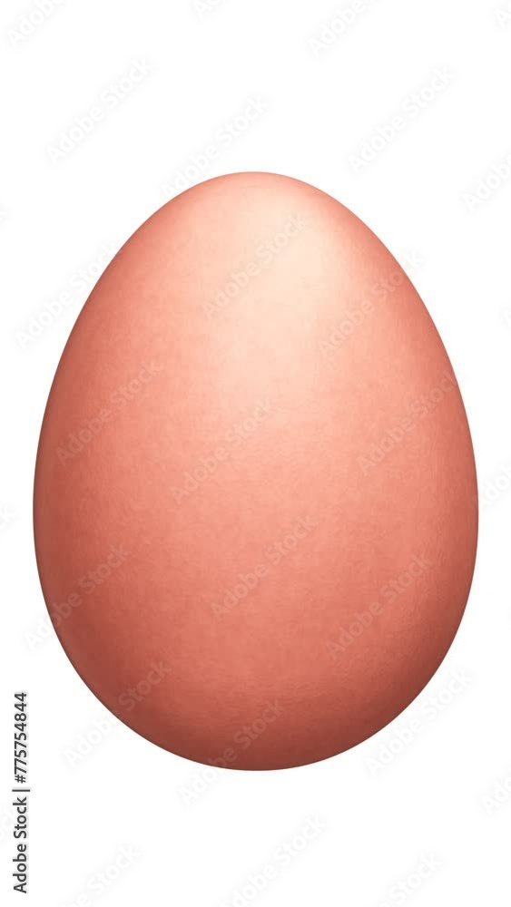Poster vertical video. realistic looping 3d animation of the spinning brown chicken egg demonstration rende
