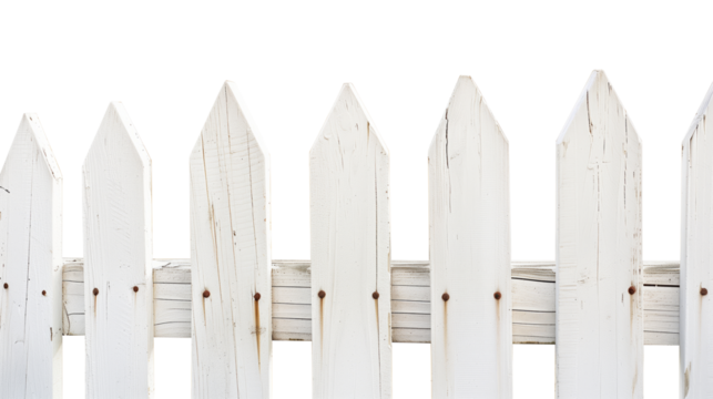 Clean white fence panels, An image showcasing the uniformity and neatness of a recently painted wooden fence