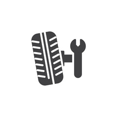 Car wheel service vector icon - obrazy, fototapety, plakaty