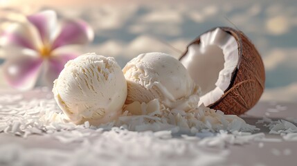 Coconut ice cream for summer