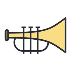 Trumpet line icon. Simple element from musical instruments collection. Creative Trumpet outline icon for web design, templates, infographics and more