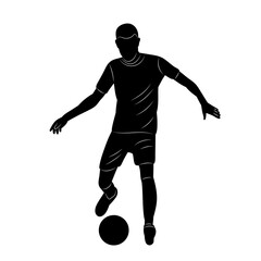 silhouette of a football player, on a white background vector