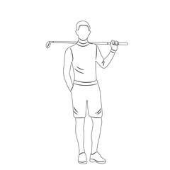 sketch of a male golfer, on a white background vector